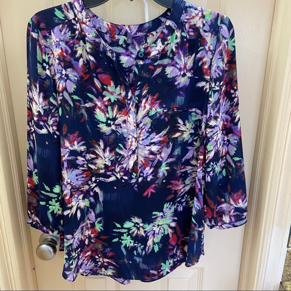 NYDJ 3/4 Sleeve Henley Blouse
